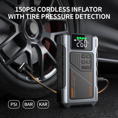 3000A Portable Car Jump Starter with 150PSI Air Compressor & LED Light