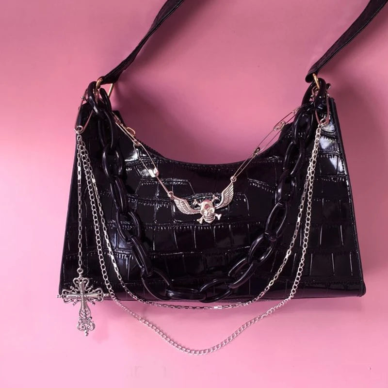 Luxury Gothic Punk Underarm Bag