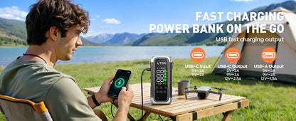 6000A Car Jump Starter with 150PSI Air Compressor & Power Bank