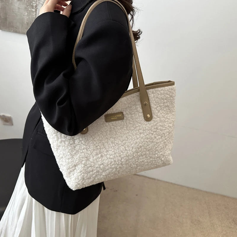 Luxury Lamb Wool Tote Bag
