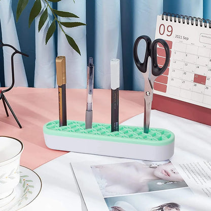 Silicone Makeup Brush Organizer & Drying Rack - Durable Desktop Storage