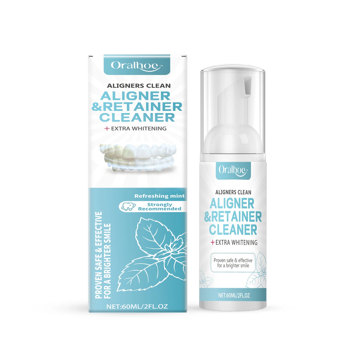 Aligner and Retainer Cleaning Foam Mousse with Whitening Effect