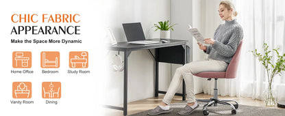 Modern Armless Swivel Desk Chair - Adjustable Height Vanity Task Chair