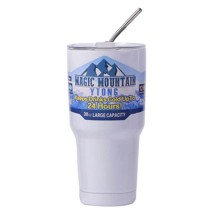 900ml Vacuum Insulated Stainless Steel Tumbler with Straw for Travel