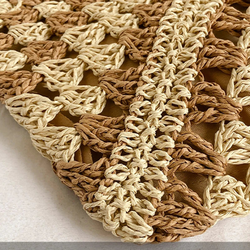 Luxury Woven Straw Beach Bag