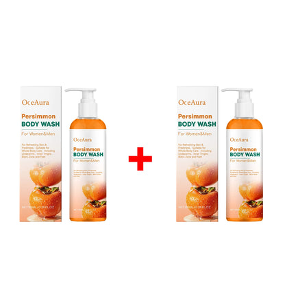 Natural Persimmon Body Wash - Odor Eliminating Deodorizing Shower Gel for All Skin