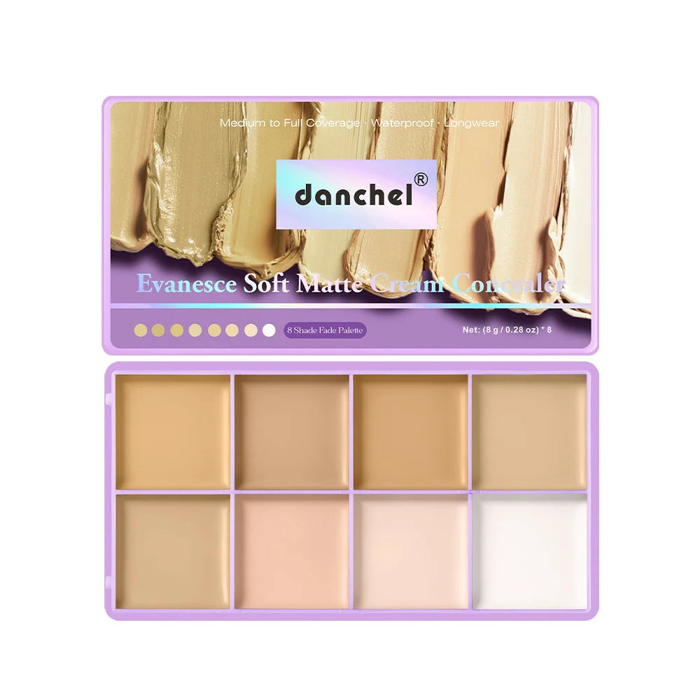 8-Shade Full Coverage Cream Concealer Palette Waterproof Makeup