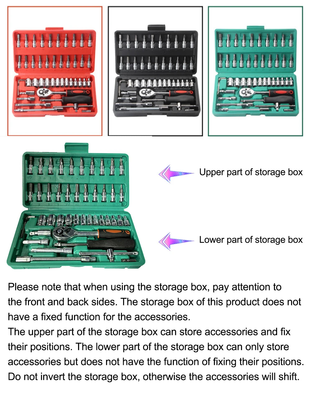 46-Piece 1/4" Drive Socket & Ratchet Wrench Set for Auto Repair & DIY - 7