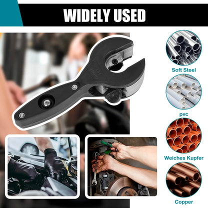 Ratchet Pipe Cutter 8-29mm with Deburring Tool - Universal Tubing Cutter for Tight Spaces