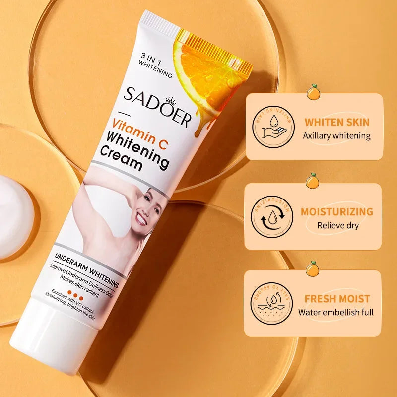 Vitamin C Brightening Cream for Dark Spots, Underarms, Elbows and Knees - 5