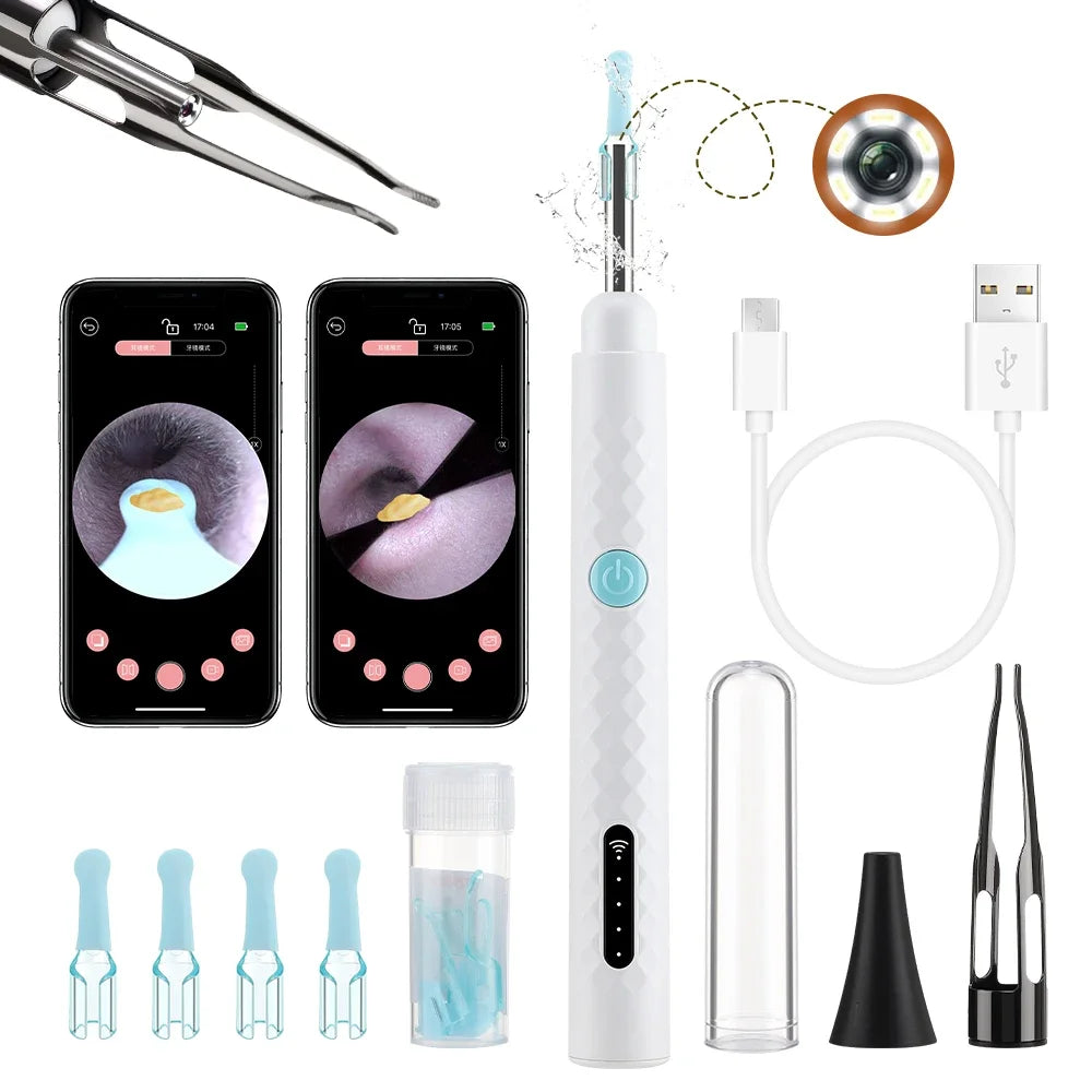 2-in-1 Visual Ear Wax Cleaner with HD Camera and Precision Tweezers - 1