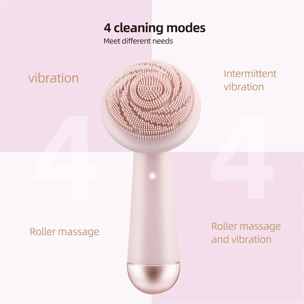 4-in-1 Electric Silicone Facial Cleansing Brush & Massage Roller - 8