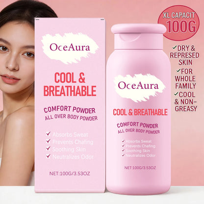 OceAura All-Over Body Cooling Powder - Sweat Absorbing & Anti-Chafing Formula
