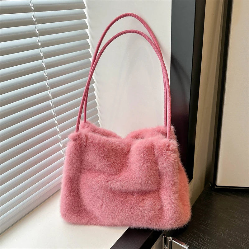 Luxury Plush Chain Handbag