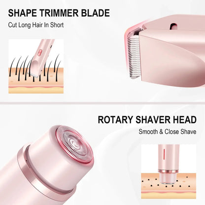 2-in-1 Waterproof Electric Women's Bikini Trimmer & Facial Hair Shaver