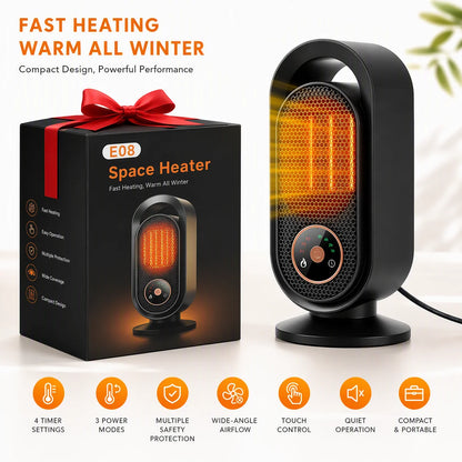 Portable Ceramic Space Heater - Fast Heating Personal Electric Desk Heater
