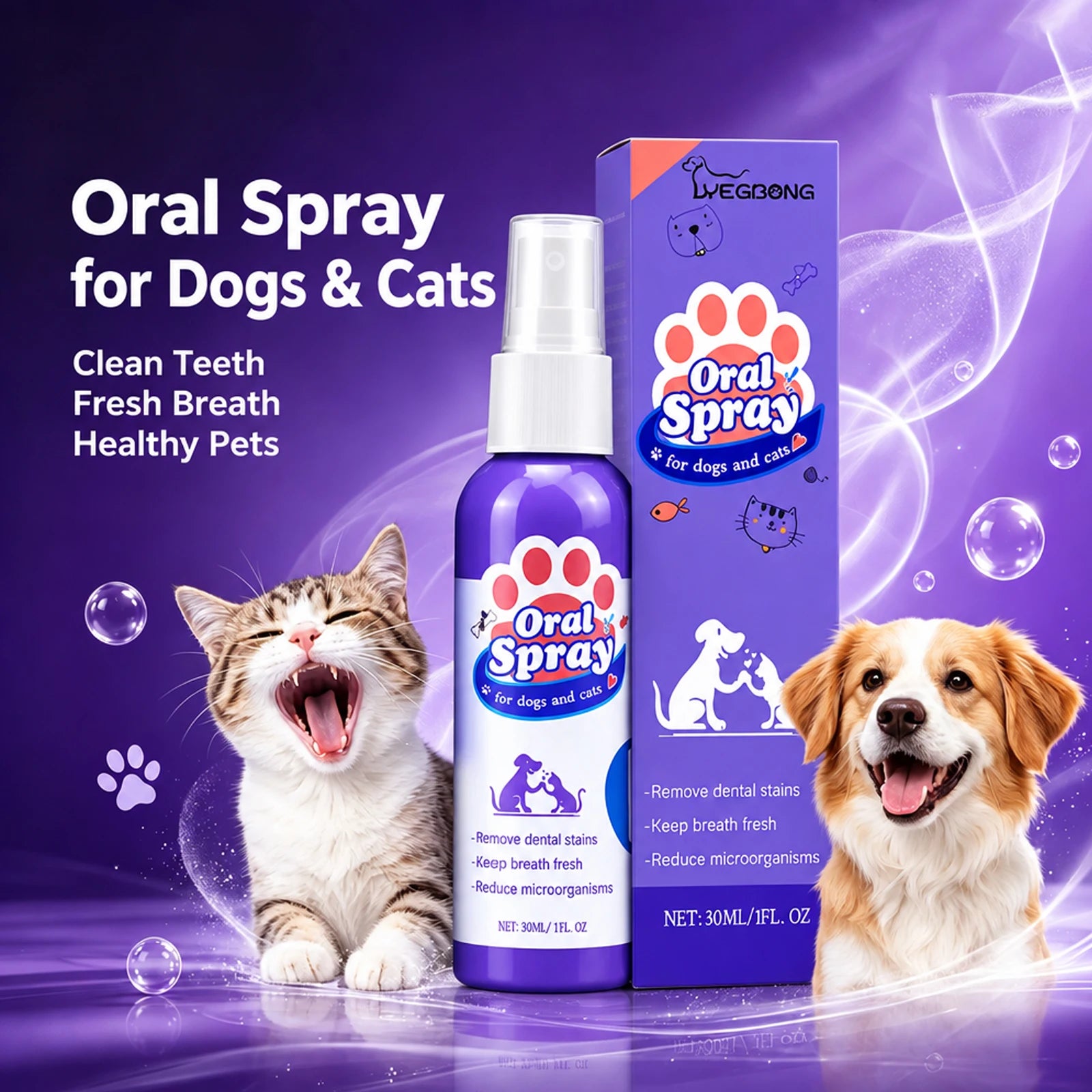 Pet Dental Oral Care Spray for Dogs and Cats - Fresh Breath & Teeth Cleaning - 6