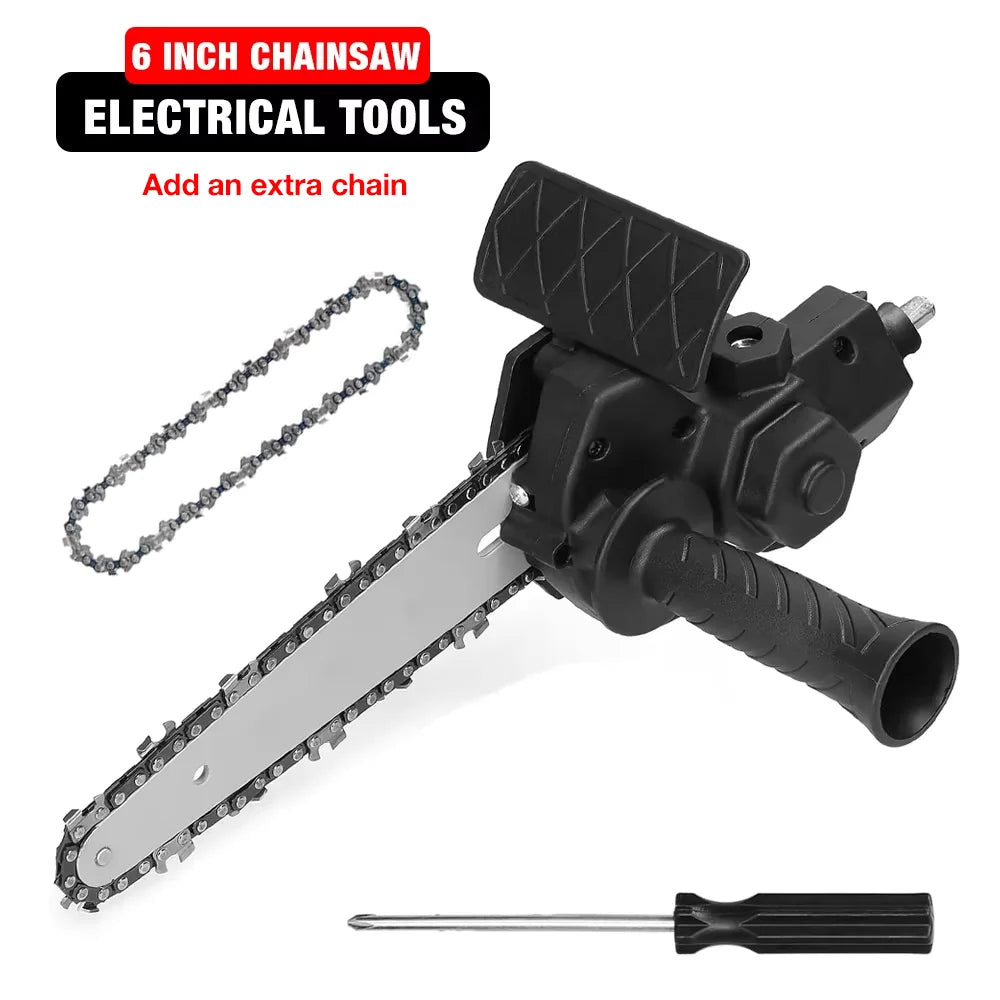 6-Inch Electric Drill to Chainsaw Adapter - Portable Mini Saw Attachment for Woodworking - 11
