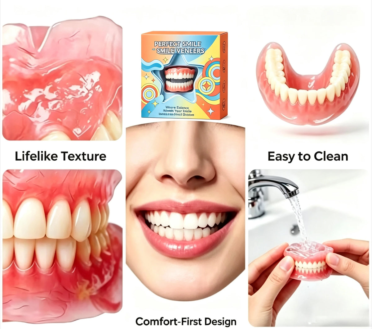 Cosmetic Veneers Smile Kit - Instant Natural Looking Teeth for Confidence