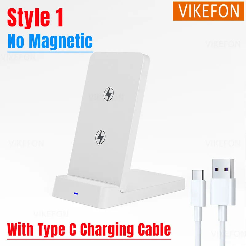 15W Foldable Wireless Charging Stand for iPhone & Samsung - Fast Charger