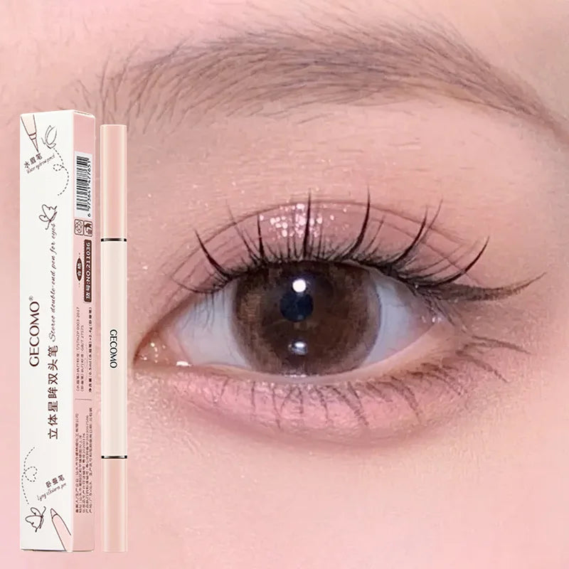 Double-Headed Waterproof Eyeliner & Silkworm Highlighter Pen - 2
