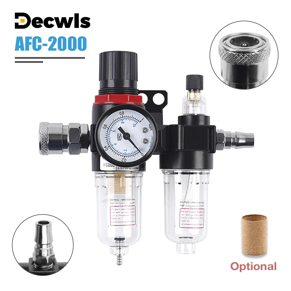 G1/4 Air Compressor Water Oil Separator - Filter Pressure Regulator & Lubricator - 1