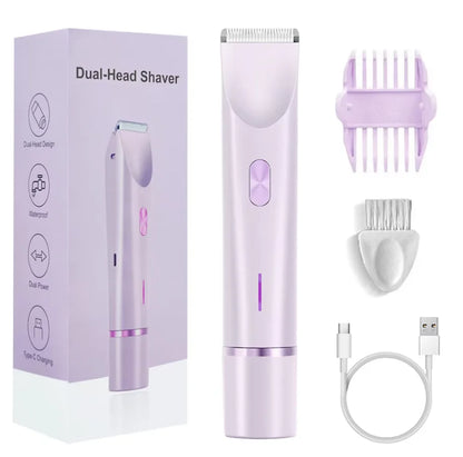2-in-1 Waterproof Electric Women's Bikini Trimmer & Facial Hair Shaver