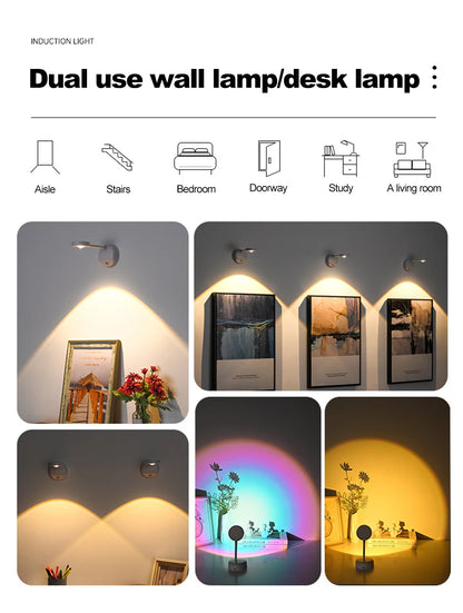 Wireless Rechargeable LED Spotlight - Motion Sensor Dimmable Wall Light for Art & Display