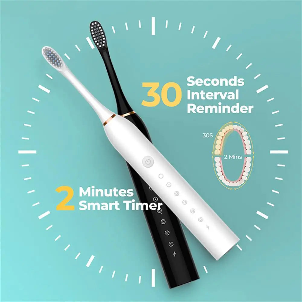 Rechargeable Electric Toothbrush for Adults IPX7 Waterproof 6 Modes