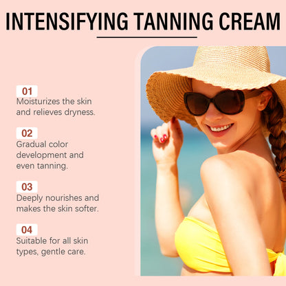 Natural Tanning Accelerator Cream for Sunbed & Outdoor Deep Bronze Glow