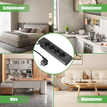 Retractable Desktop Power Strip with 4/6 AC Outlets, USB-C & PD 20W Fast Charge