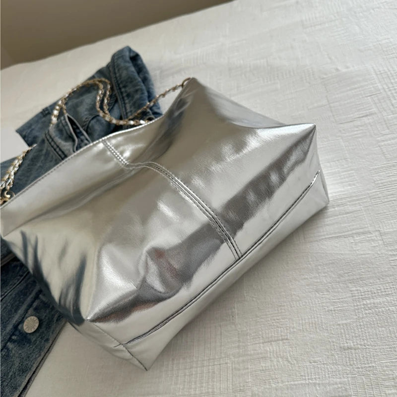 Luxury Glossy Shoulder Tote