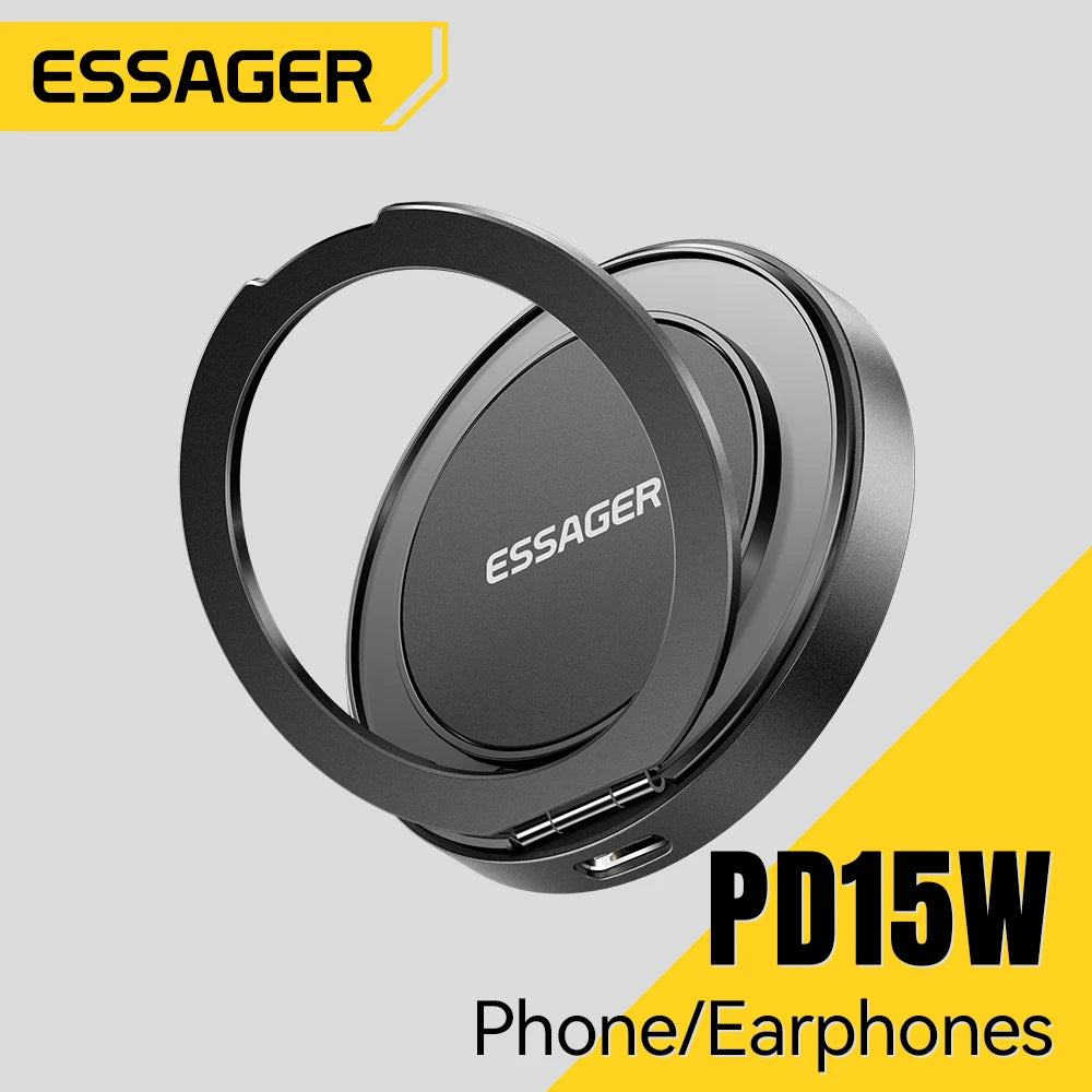 15W Magnetic Foldable Wireless Charger Stand for iPhone & Earbuds