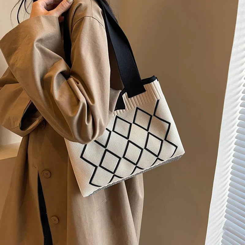Luxury Knit Trendy Tote