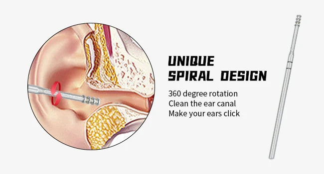 Professional Stainless Steel Ear Wax Removal Kit & Cleaning Tool Set - 9