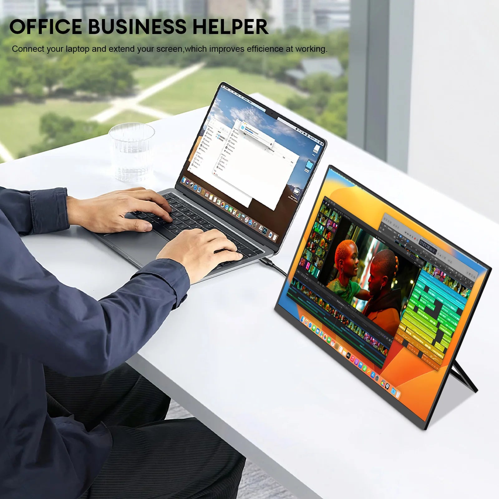 18.5" 100Hz Portable Gaming Monitor - Full HD 1080P IPS Display - 5