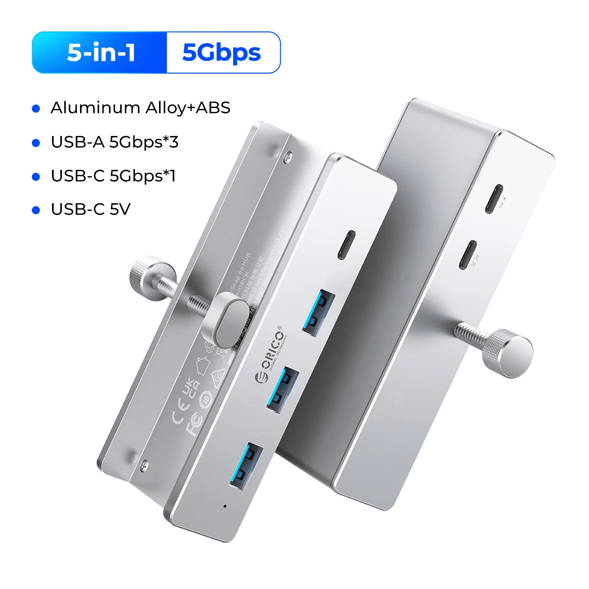 ORICO 6-in-1 USB 3.2 Hub 10Gbps High-Speed Data Transfer & SD/TF Reader