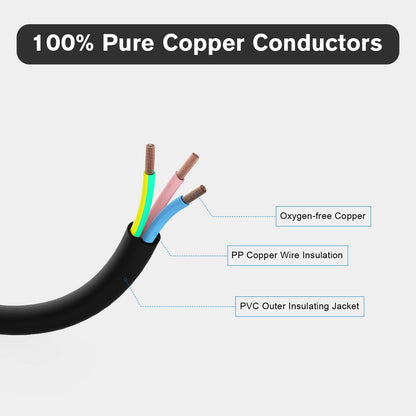 Heavy-Duty EU Schuko Extension Cord - 2m to 10m Grounded Power Cable