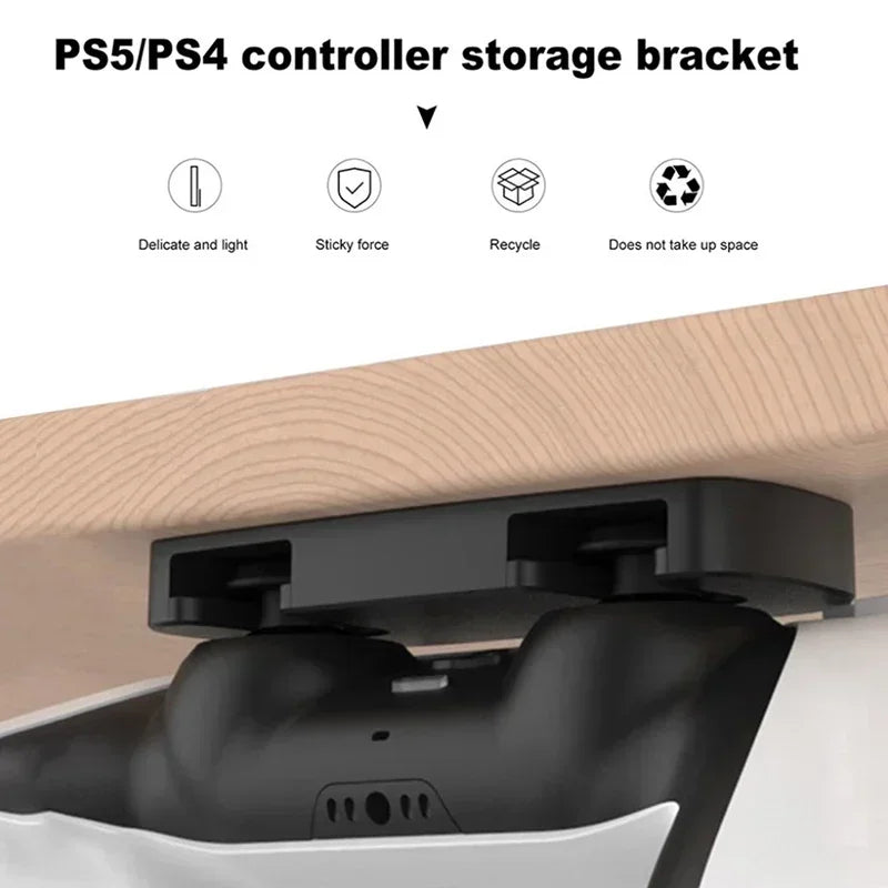 Under-Desk Controller Hanger Mount for PS5/PS4 - Adhesive Gamepad Hook - 5