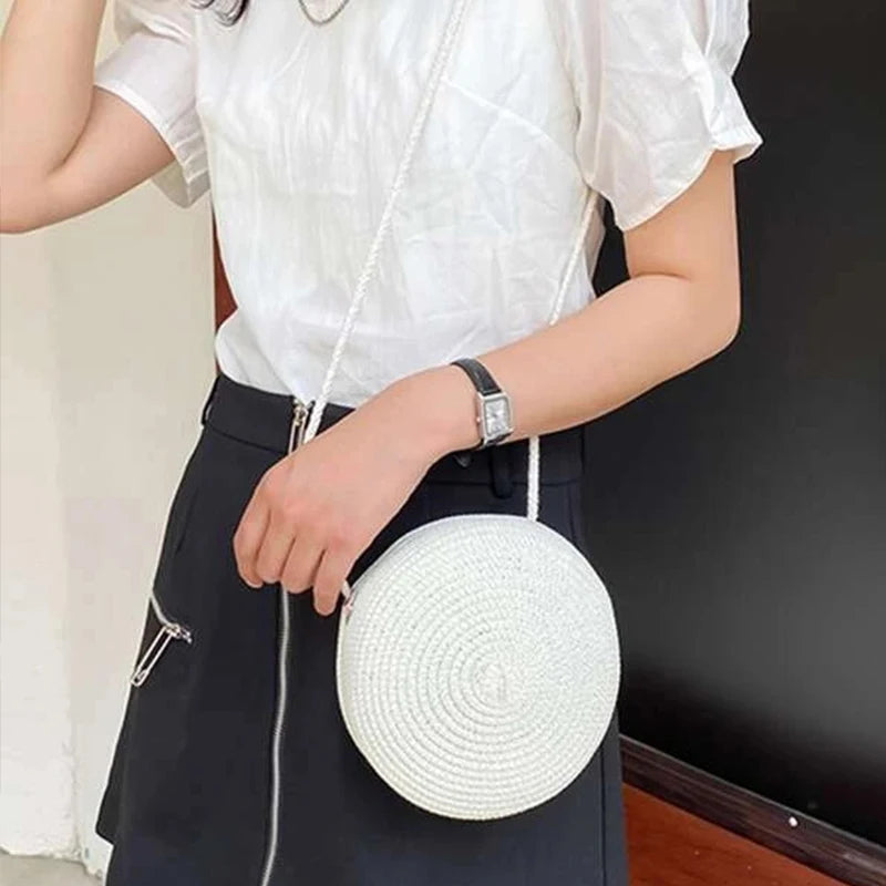Luxury Round Straw Crossbody