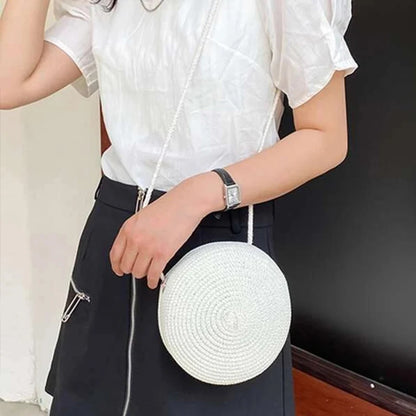 Luxury Round Straw Crossbody