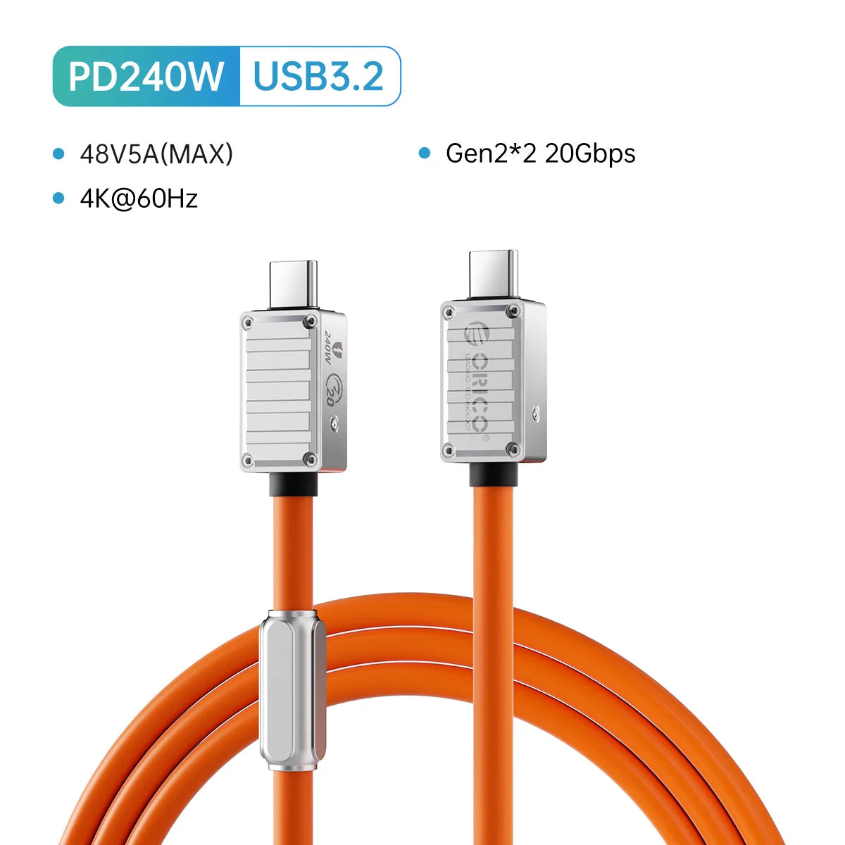 ORICO 240W USB4 Cable - 40Gbps Data, 8K Video & Fast PD Charging