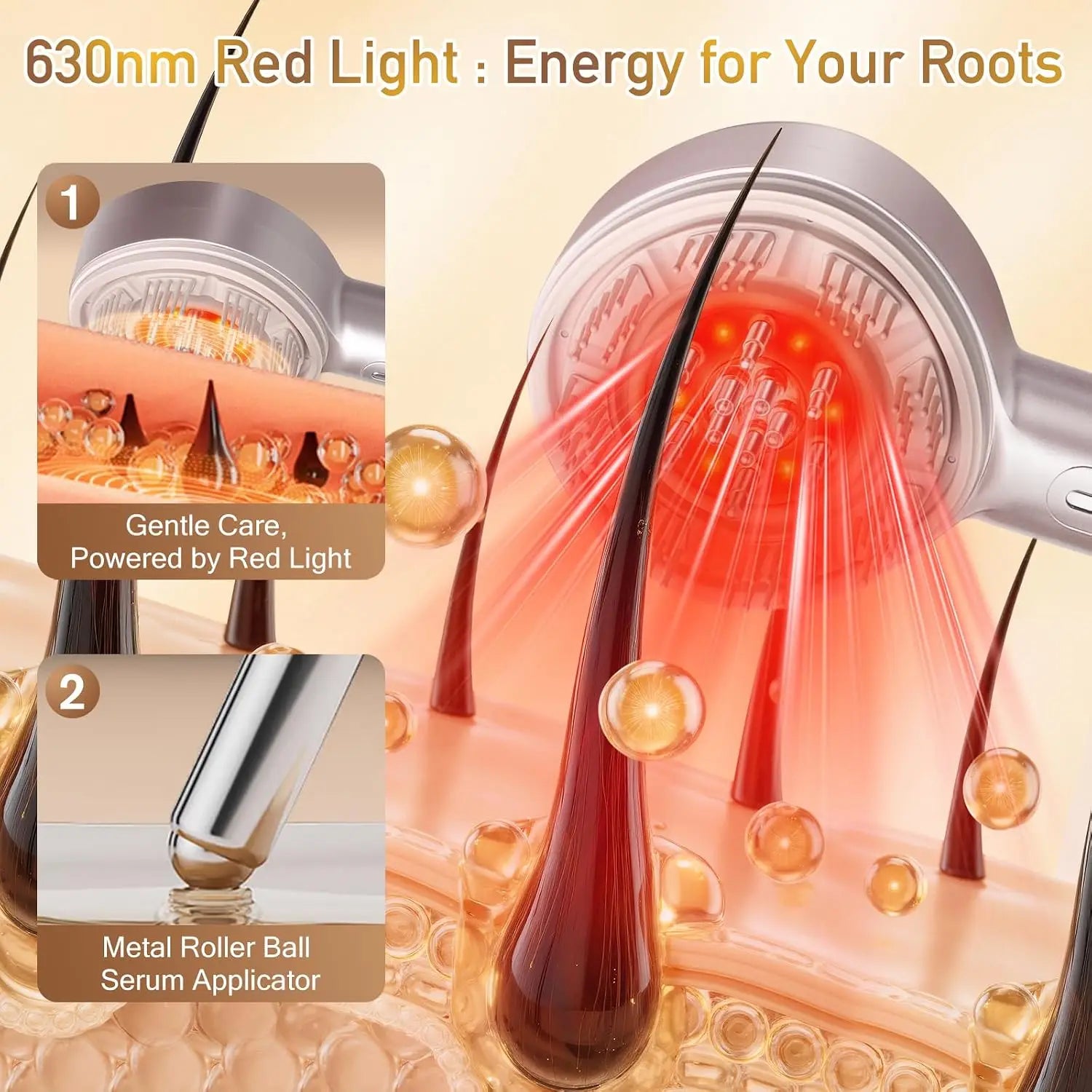 4-in-1 Electric Scalp Massager & Hair Growth Serum Applicator Brush - 4