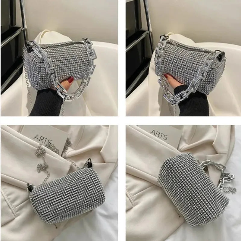 Luxury Rhinestone Bucket Bag