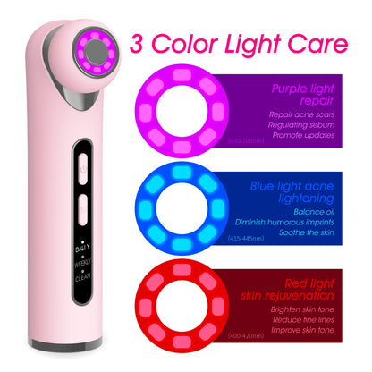 3-in-1 LED Photon Eye & Facial Massager Wand for Anti-Aging and Skin Lifting
