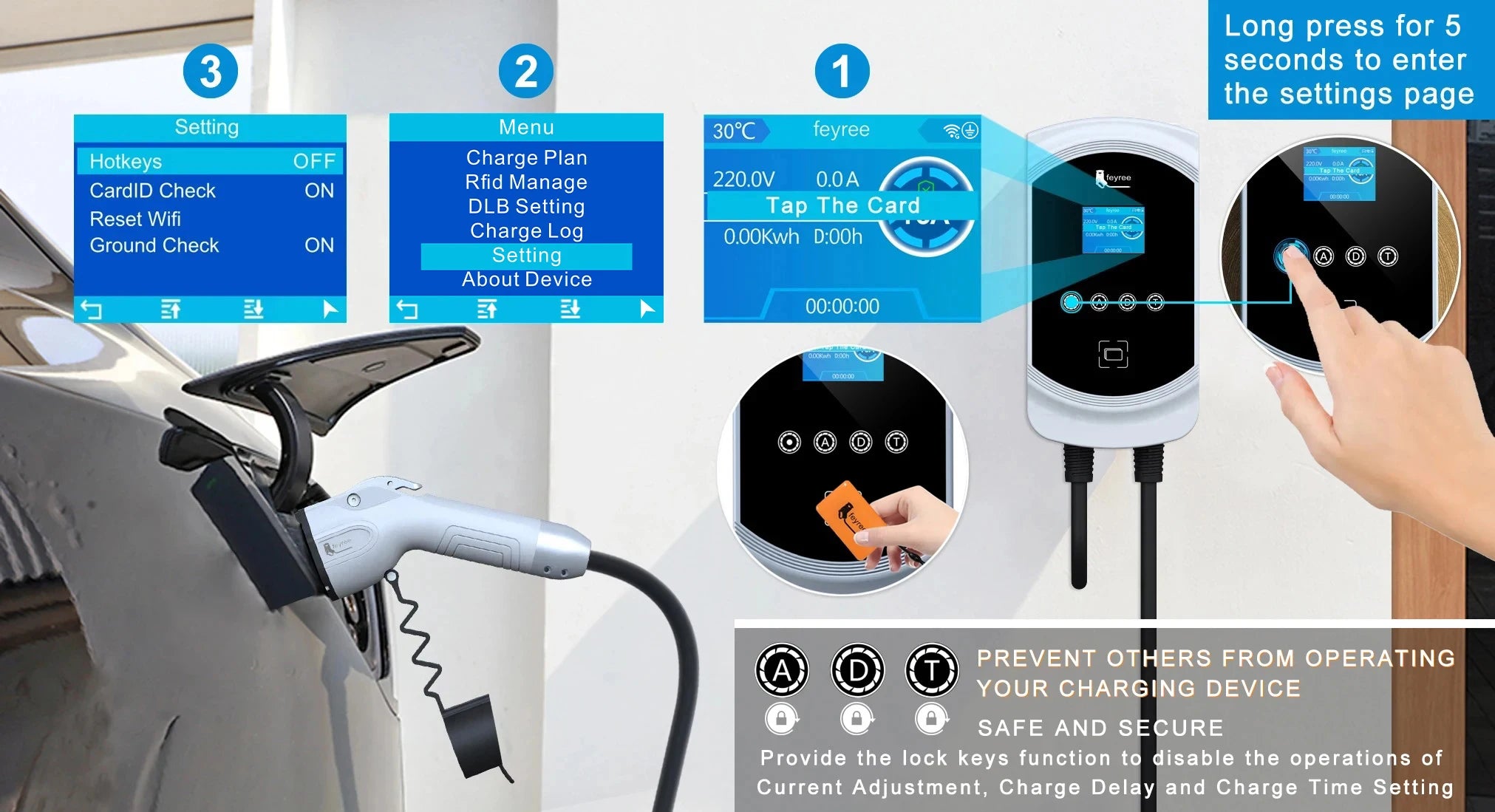 Smart EV Wallbox Charger - 12kW Type 1 Charging Station with App Control - 22