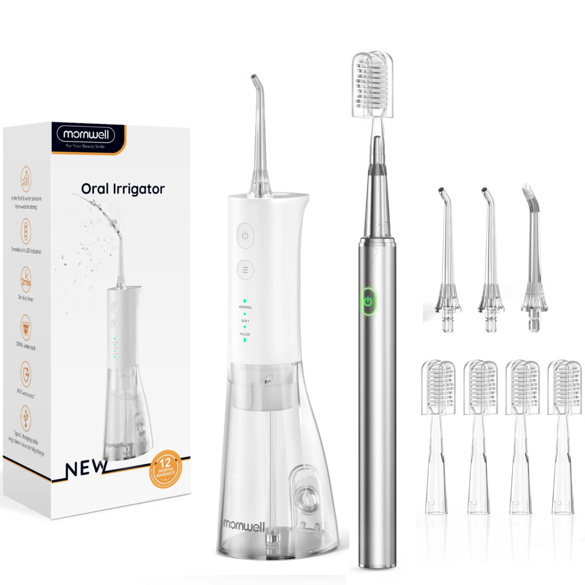 Portable Oral Irrigator & Sonic Toothbrush Combo Set for Deep Teeth Cleaning