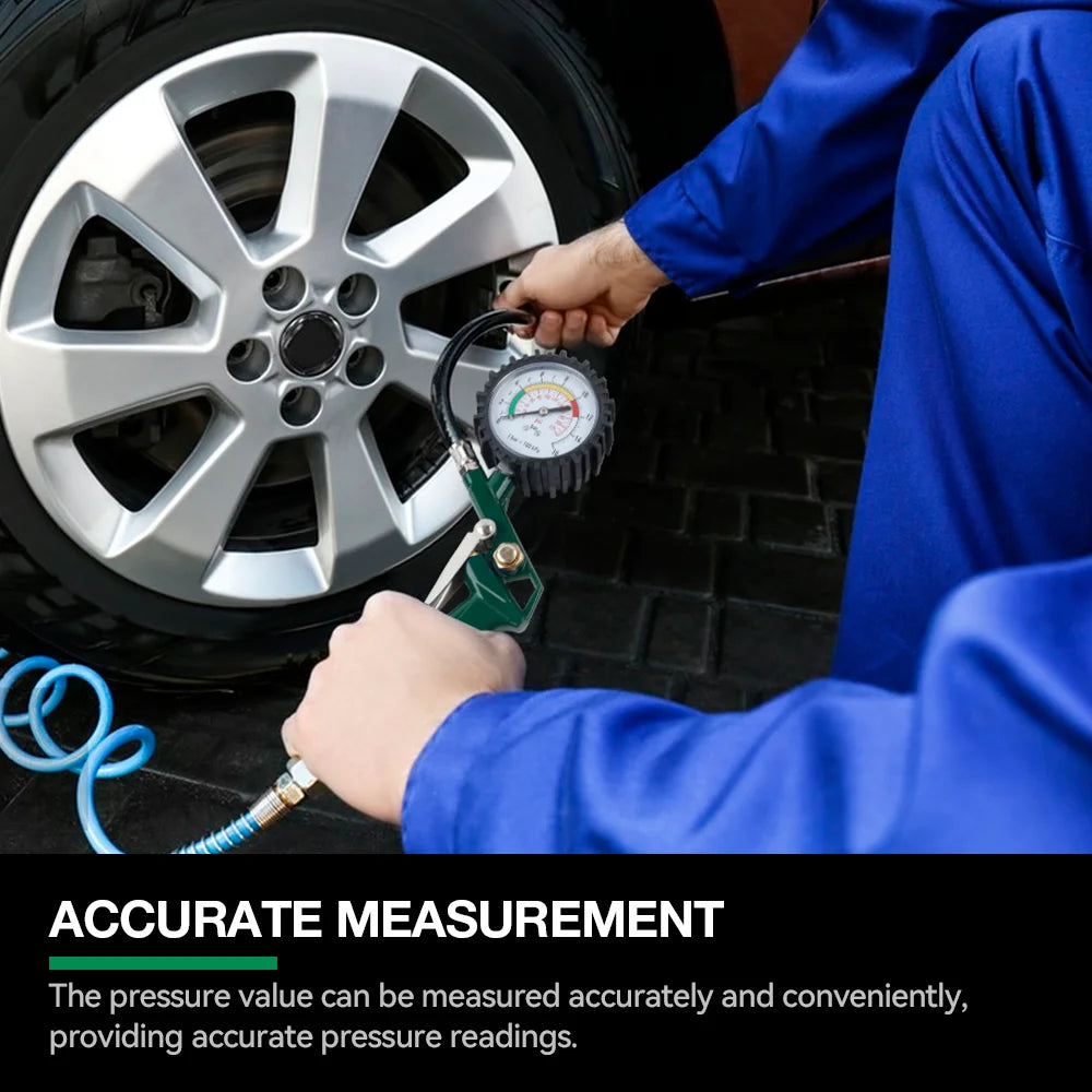 3-in-1 Tire Pressure Gauge Inflator Gun for Air Compressor - 220 PSI