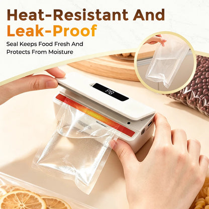 Portable Rechargeable Mini Bag Sealer with Built-in Cutter and 8 Heat Levels