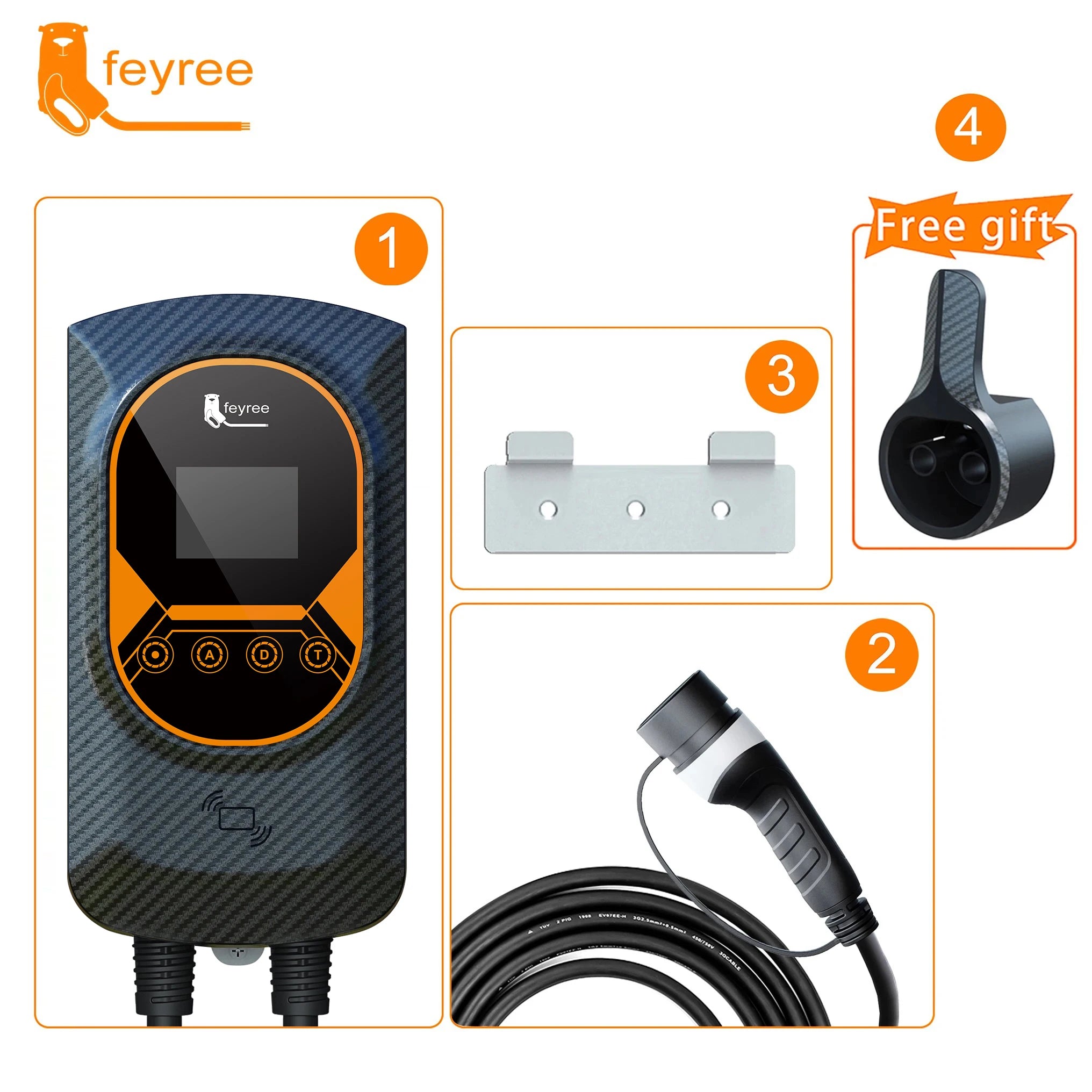 Electric Vehicle Wallbox Charger - Adjustable 7.6kW-22kW EV Charging Station - 19
